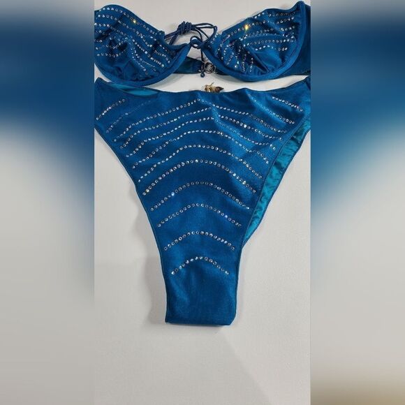 Oséree Gem Balconette Bikini Blue Women’s Swimwear NWT Size XL - Picture 3 of 9